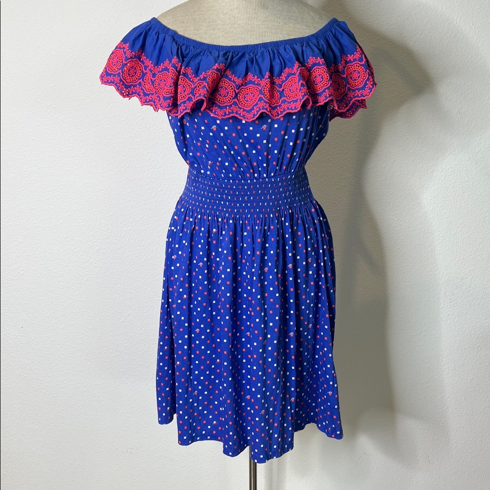 Lilly Pulitzer Off Shoulder Smocked Mini Dress